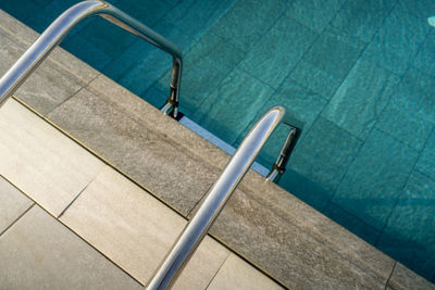 High angle view of swimming pool