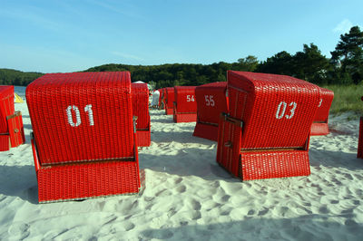 Beach chair at the baltic sea for relaxing on vacation