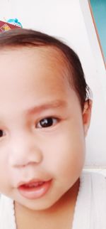 Close-up portrait of cute baby