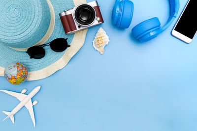 High angle view of sunglasses on table