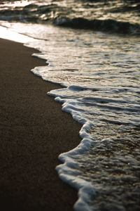 Surface level of surf on beach