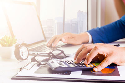 Man working on table