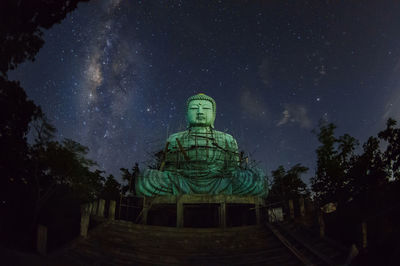 Daibutsu or 'giant buddha' used informally for a large statue of buddha with milky way. 