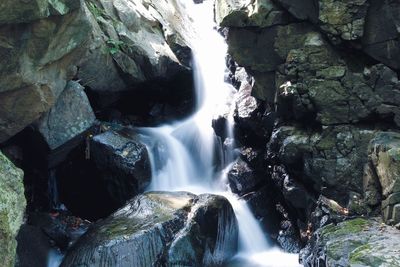 Scenic view of waterfall