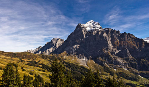 Scenic view of mountains against sky