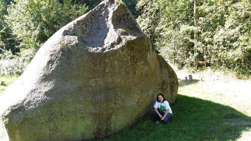 Full length of boy on grass