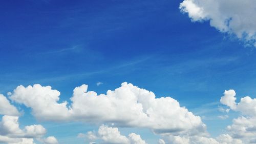 Low angle view of clouds in blue sky