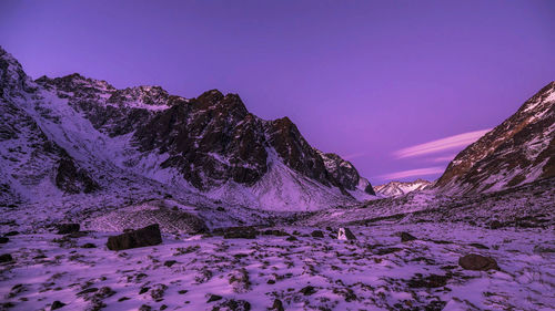 San pedro de atacama mountain at sunset, chile.