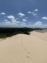 Scenic view of desert against sky