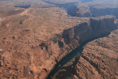 High angle view of rock formations