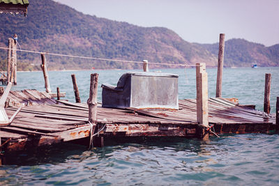 Sofa on a pier in koh kood, thailand