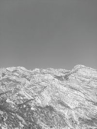 Low angle view of mountain against clear sky