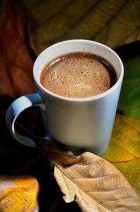 Close-up of coffee on table
