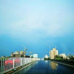 Road along buildings