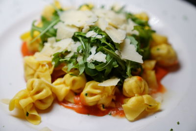 Close-up of salad served in plate