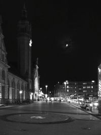 Illuminated street light at night