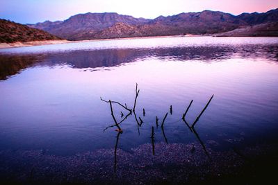 Scenic view of lake against mountains