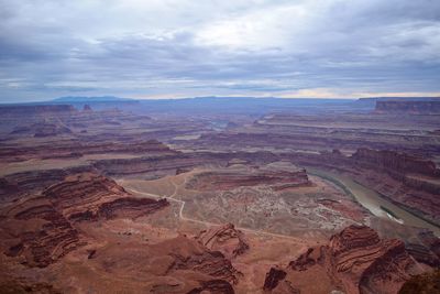 Aerial view of dramatic landscape