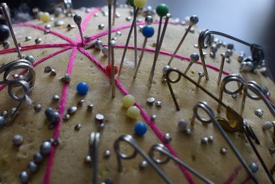 Close-up of pin cushion