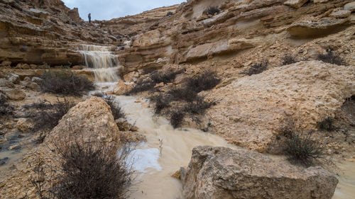 Scenic view of waterfall