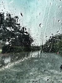 Close-up of water drops on glass