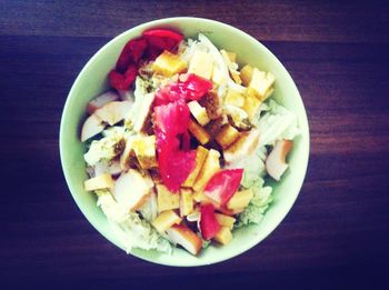 Directly above shot of food in bowl