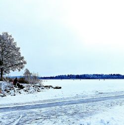 Scenic view of snow covered landscape