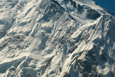 Aerial view of snowcapped mountains