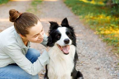 Young woman with dog