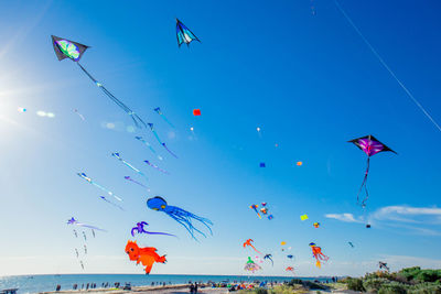 Low angle view of kite flying in sky