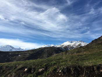 View of landscape against cloudy sky