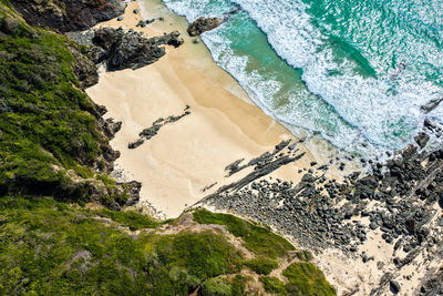 High angle view of beach