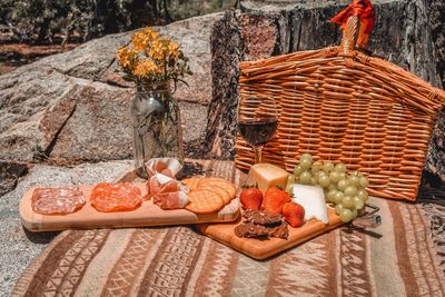 Various fruits on table