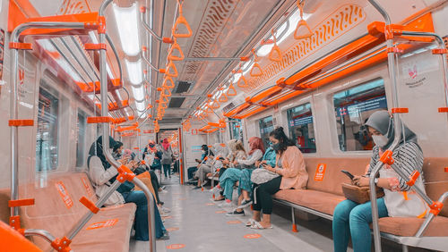 People sitting in train