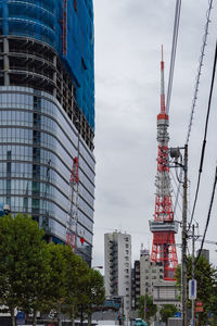 Low angle view of modern buildings against sky