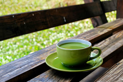 Close-up of coffee on table