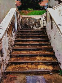 High angle view of steps