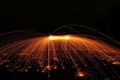 Firework display at night