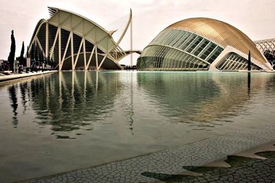 Reflection of buildings in water