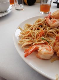 Close-up of served food in plate