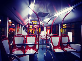 Empty seats in train