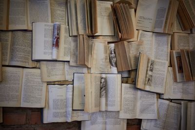 Full frame shot of books