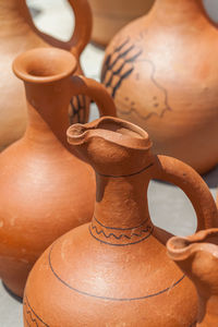 Close-up of mannequin in vase