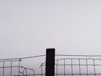 Low angle view of cables against clear sky