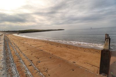 Scenic view of beach against sky