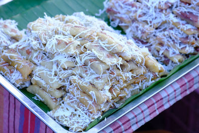 High angle view of food in market