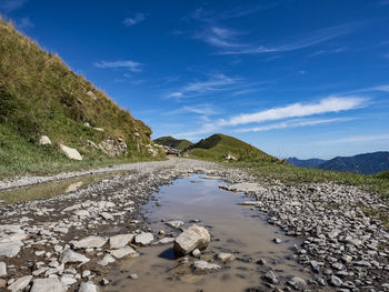 Alpine road on lake como alps