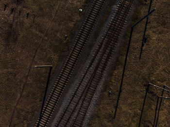 High angle view of metal