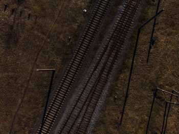 High angle view of metal