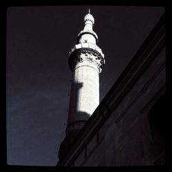 Low angle view of tower against sky